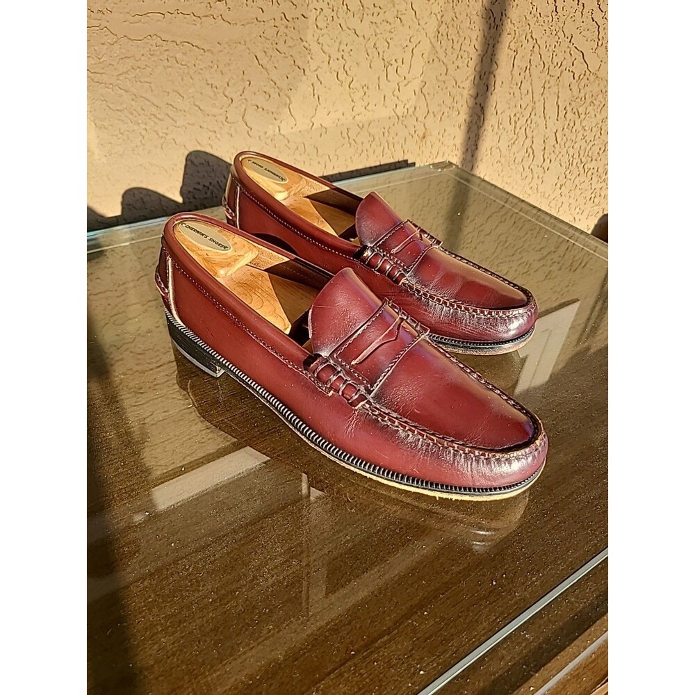 Florsheim Mens Berkley Loafer Size 10 B Burgundy Leather Penny Moc Dress Preppy